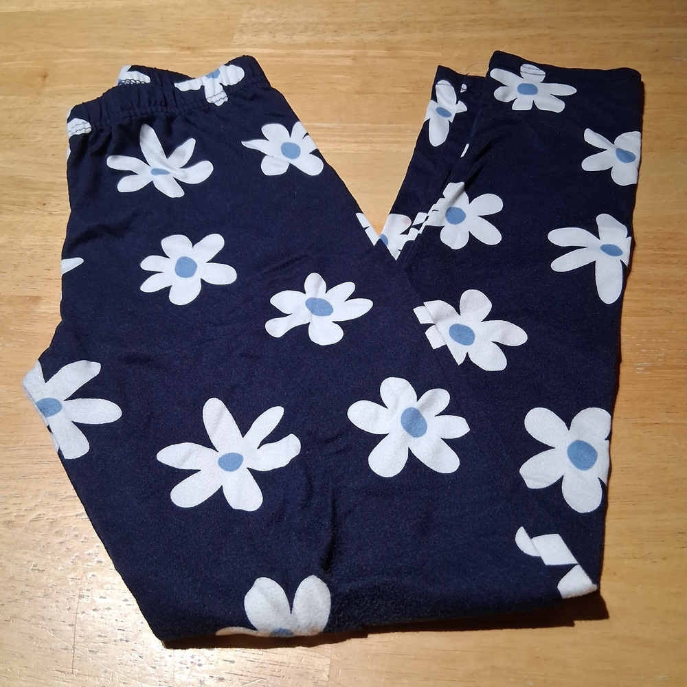 btween Navy Blue Floral Kids Leggings